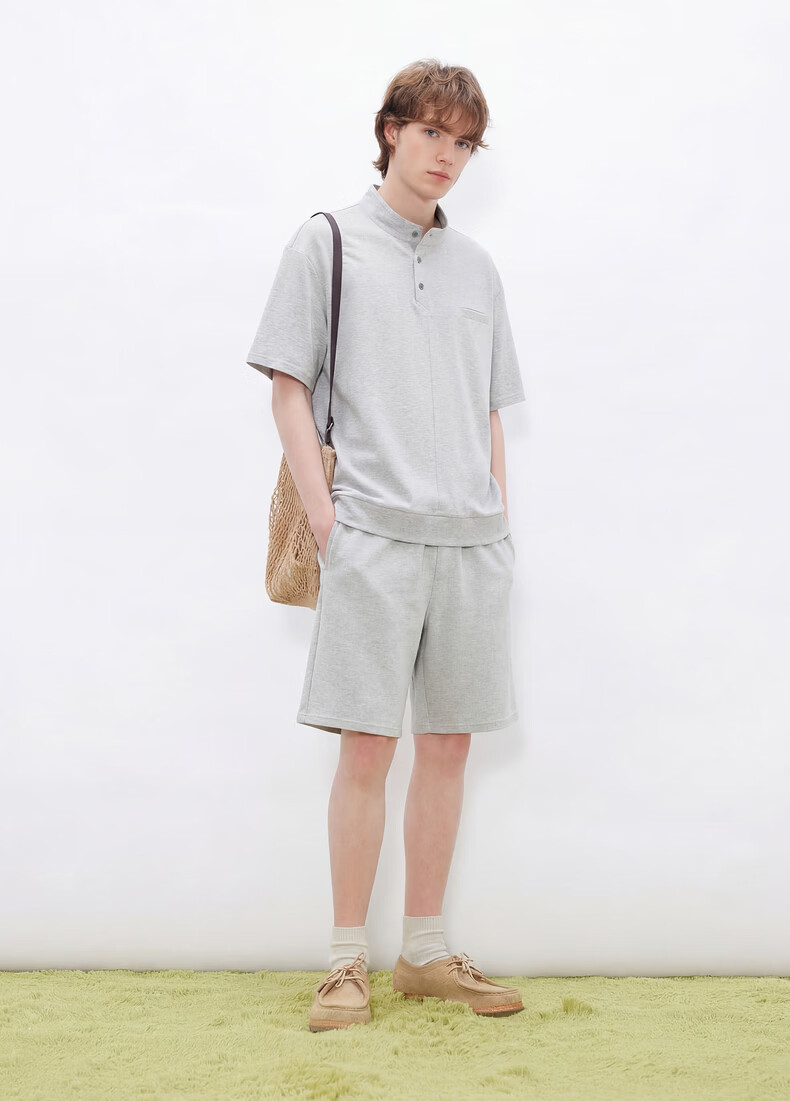 Gxgjeans Men's Basic Solid Color Loose Casual Shorts Summer New Dark Gray 175/L 8