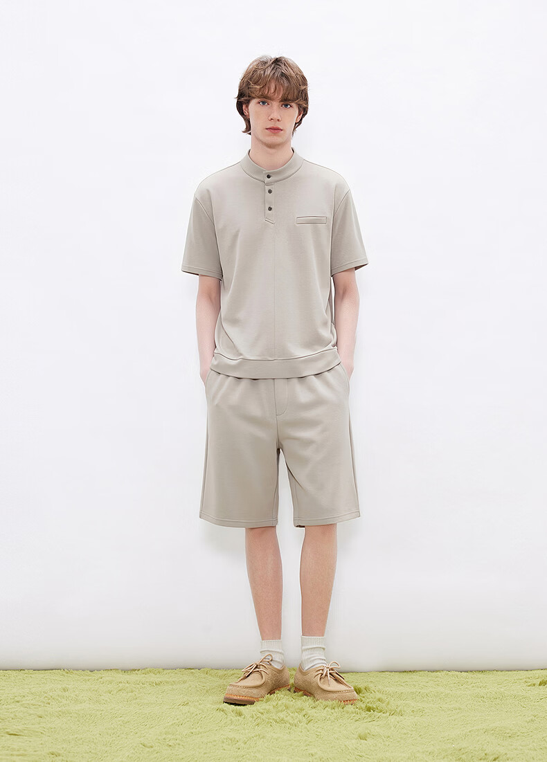 Gxgjeans Men's Basic Solid Color Loose Casual Shorts Summer New Dark Gray 175/L 10