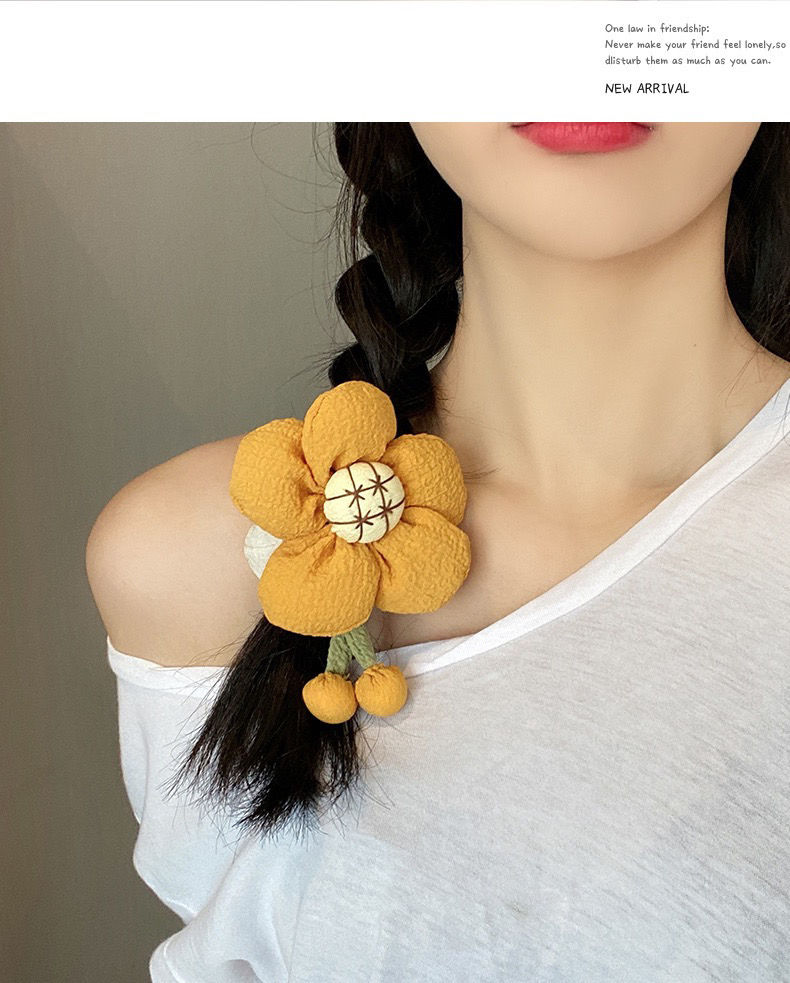 若姿莱立体太阳花朵大肠发圈半丸子头扎头发发圈女头绳女生皮筋发绳