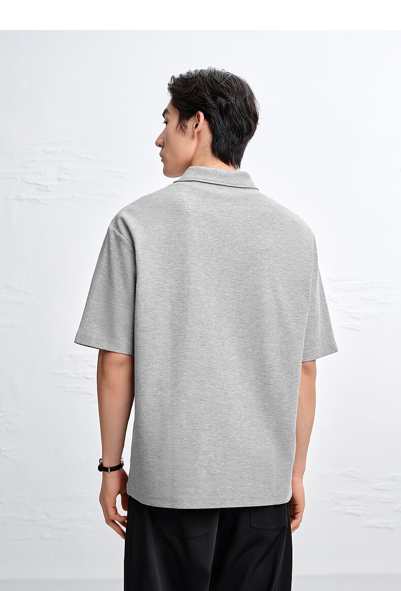 Peacebird Men Polo Shirt BACOG222D Black First Batch 2XL 26