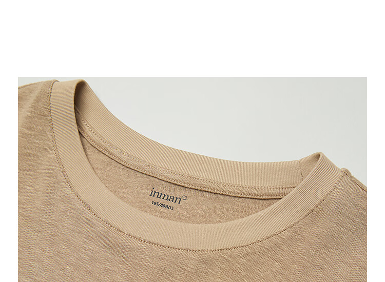 INMAN Acetate Linen Pet Embroidery T-Shirt 26 Summer Women's New Regular Fit Short Sleeve Top Khaki L 10