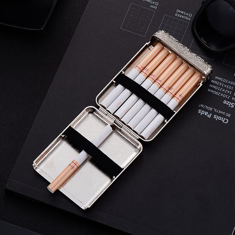 霜魄 大船进口烟盒海豚浴血黑帮三开16支烟盒自动弹开合金防压便携烟