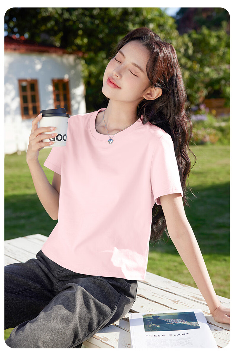 Baleno Korean Style Women's Short Sleeve T-Shirt 2026 Summer New Pure Cotton Cropped Cute College Style Loose Casual Top 7