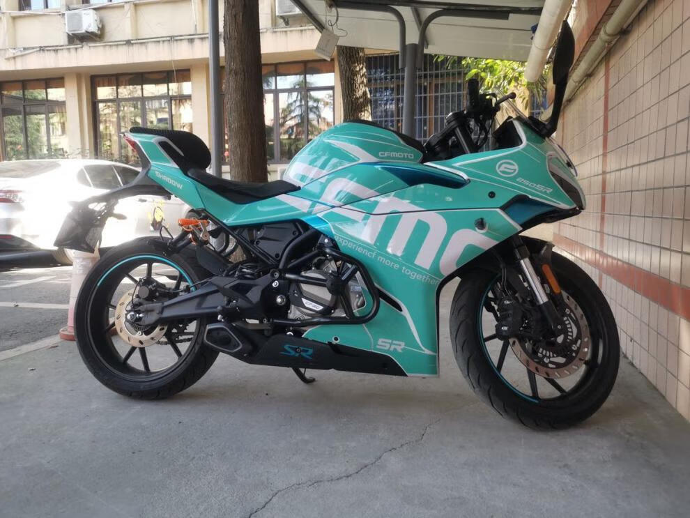 春风250sr全车贴花个性车身贴纸贴膜版花版画哑光磨砂 蓝粉渐变【图片