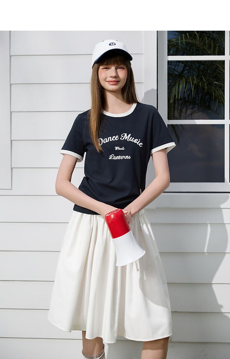 TonLion 2026 Summer New Women's Short Sleeve T-Shirt American Casual Fashion Loose Trendy Half Sleeve Top 3