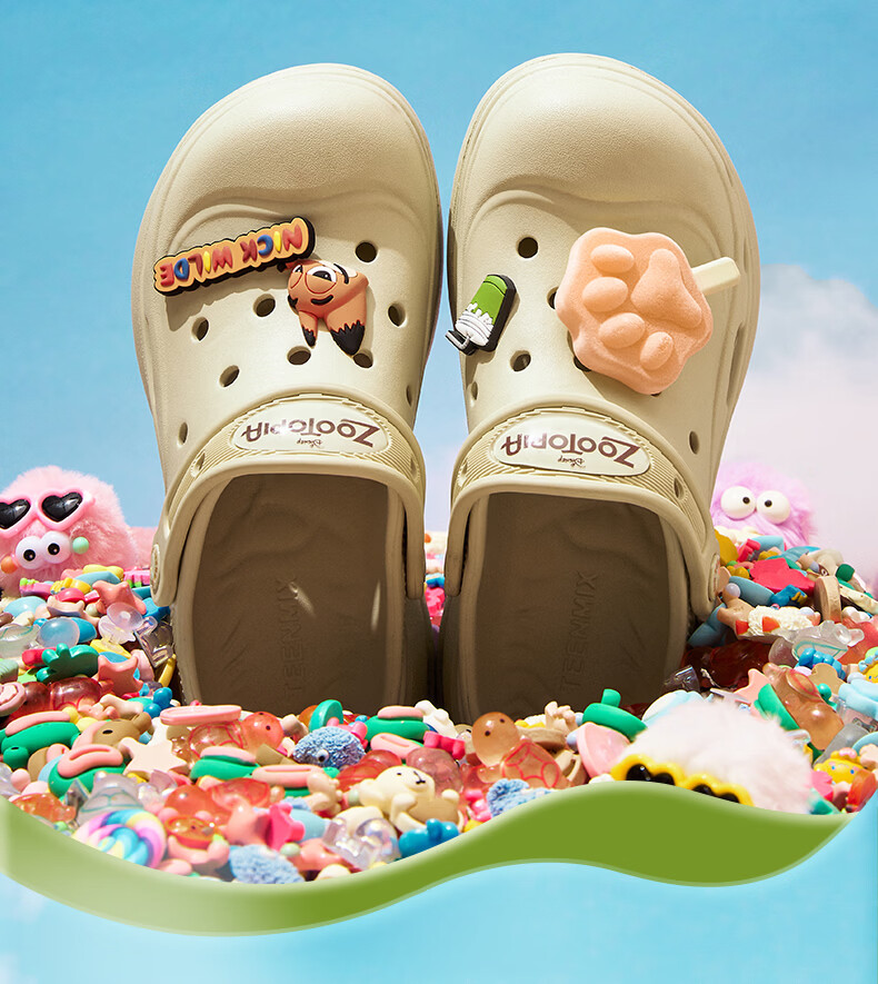 Tianmeiyi Zootopia Collaboration Jelly Bean Clog Women's Thick Sole Height Increasing Open Toe Sandals 11