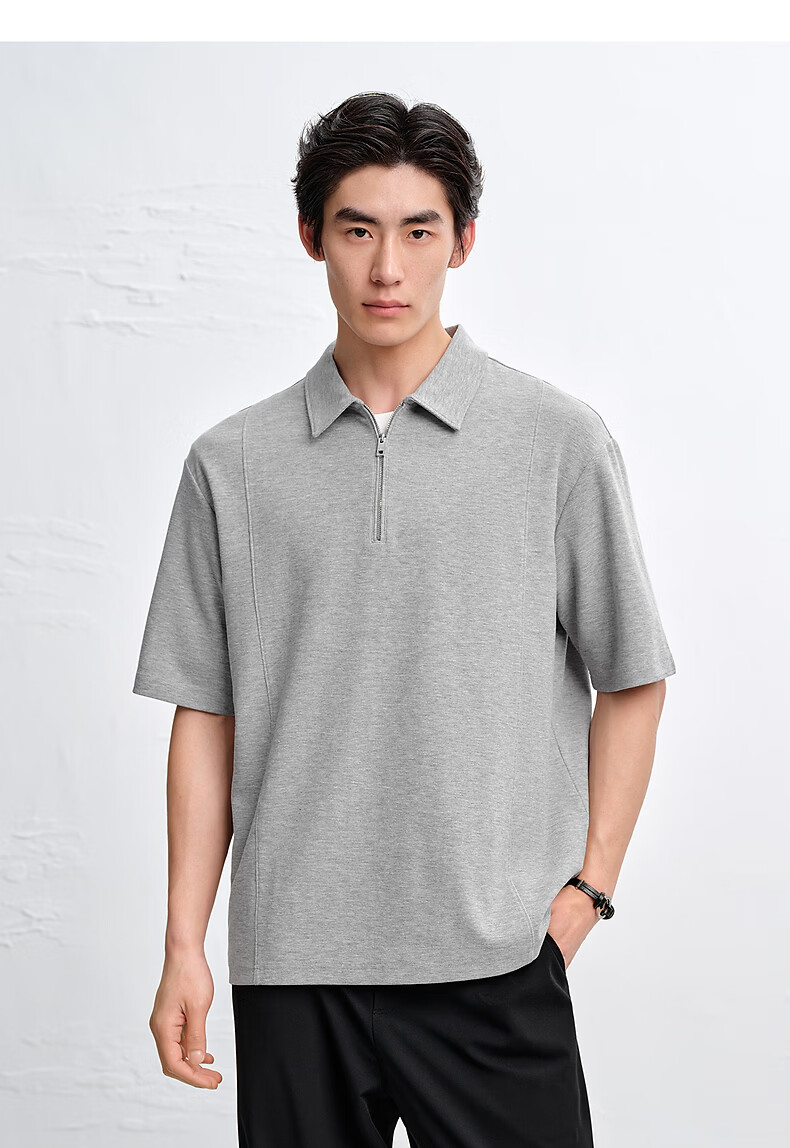 Peacebird Men Polo Shirt BACOG222D Black First Batch 2XL 25
