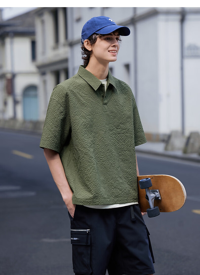 TonLion Men's Short Sleeve Polo Shirt 2026 Summer New Lapel Loose Fit Stylish High-End Trendy Top 12