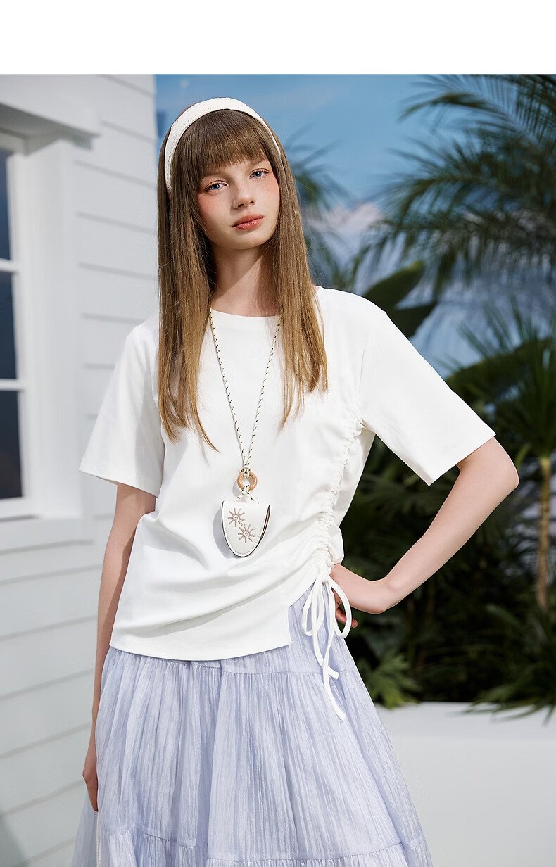TonLion 2026 Summer New Women's Mid-Short Sleeve T-Shirt Unique Design Beautiful Waist-Slimming Top for Women 3