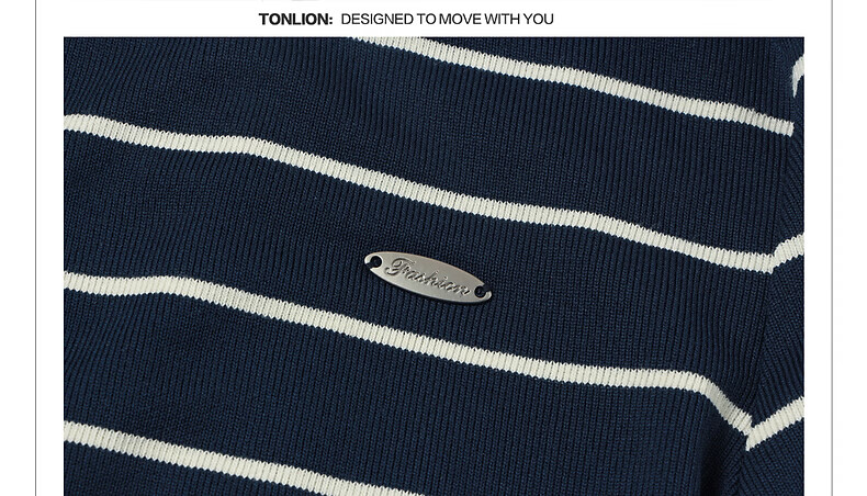 TonLion 2026 Summer New Women's Short Sleeve Striped Slim Fit Crop T-Shirt with Shawl 16