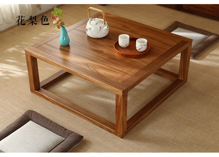 宝彩日式茶桌榻榻米茶几小方桌实木飘窗小桌子方形卧室矮桌子坐地炕桌