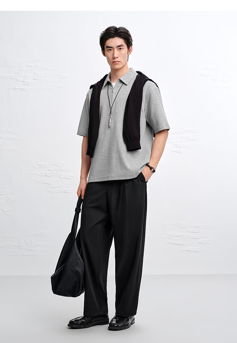 Peacebird Men Polo Shirt BACOG222D Black First Batch 2XL 24