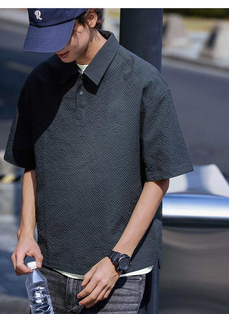 TonLion Men's Short Sleeve Polo Shirt 2026 Summer New Lapel Loose Fit Stylish High-End Trendy Top 9