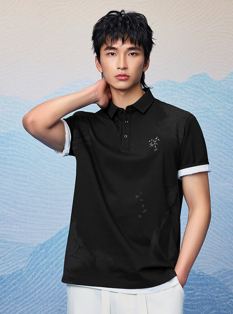 HLA Heilan Home Men's Short Sleeve Polo 26 Summer Mountain Series Cooling Short Sleeve Shirt 5