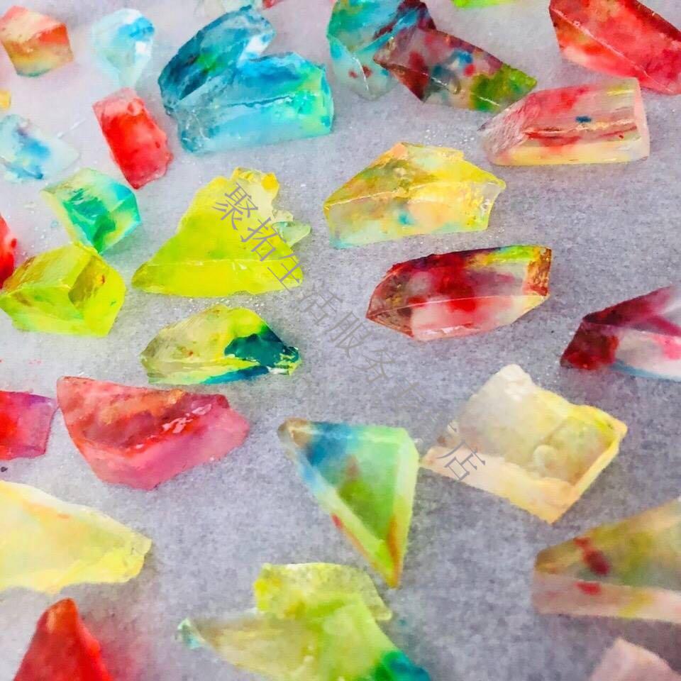 琥珀糖高颜值零食咀嚼声控韩国超大糖宝石糖水晶糖果 75克罐装水蜜桃