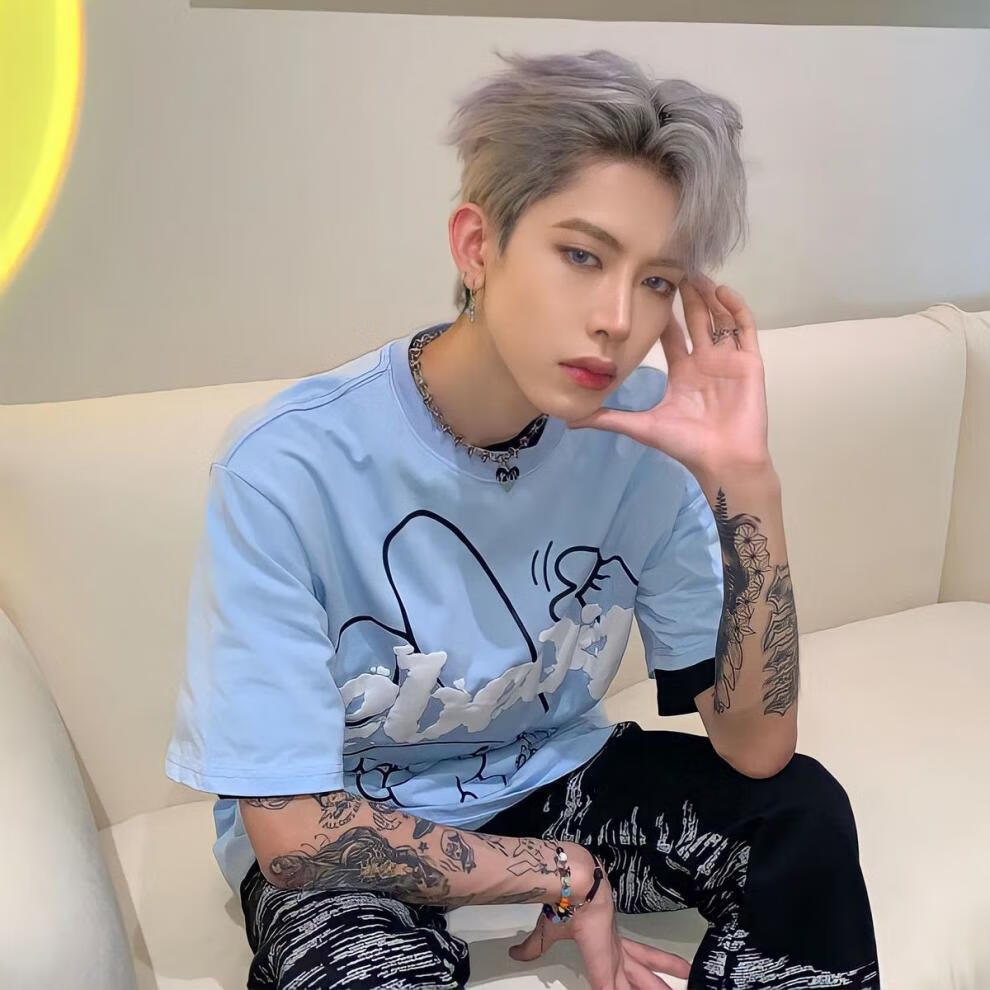 海王红脏橘色染发膏 珀蔓朵 粉蓝色赠超强褪色膏(自然黑棕发选)【图片