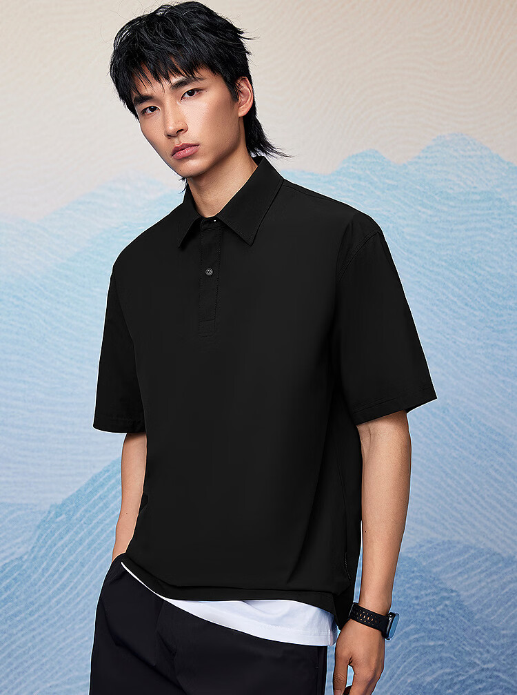 HLA Heilan Home Men's Short Sleeve Polo Shirt 26 Mountain Series Breathable Summer Short Sleeve 3
