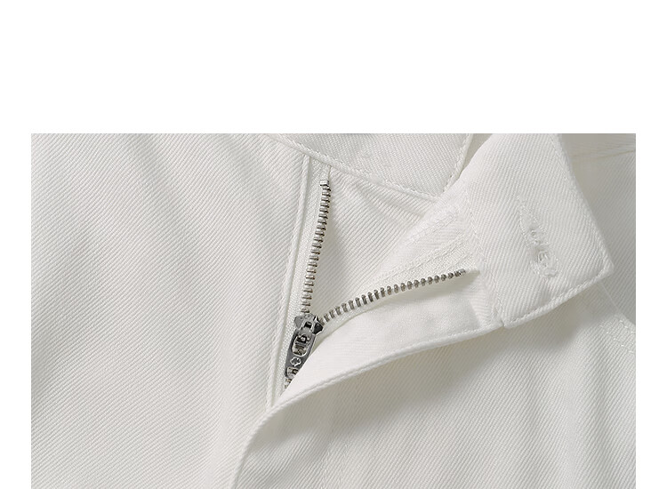 INMAN Lenzing Cotton Embroidered Tassel Denim Cropped Wide-Leg Pants 26 Summer Women's New Straight-Leg Trousers Pearl White 28 10