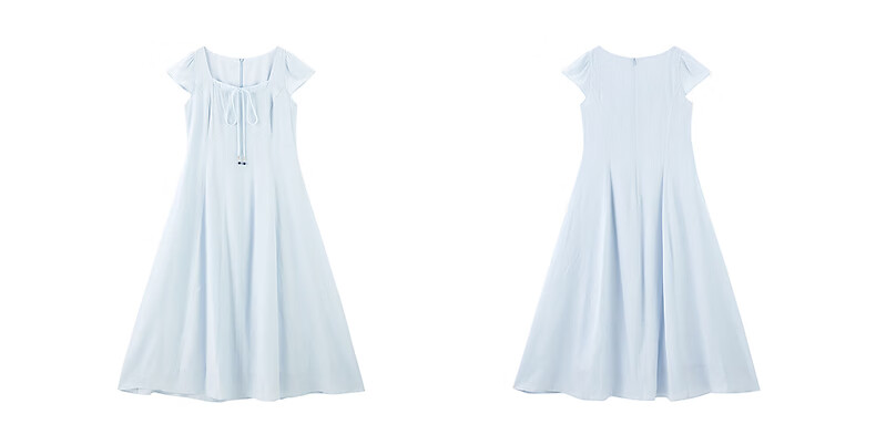 Peacebird Women's Dress Summer Love White Long Dress Slim Fit Waist Office Dress Blue L 14
