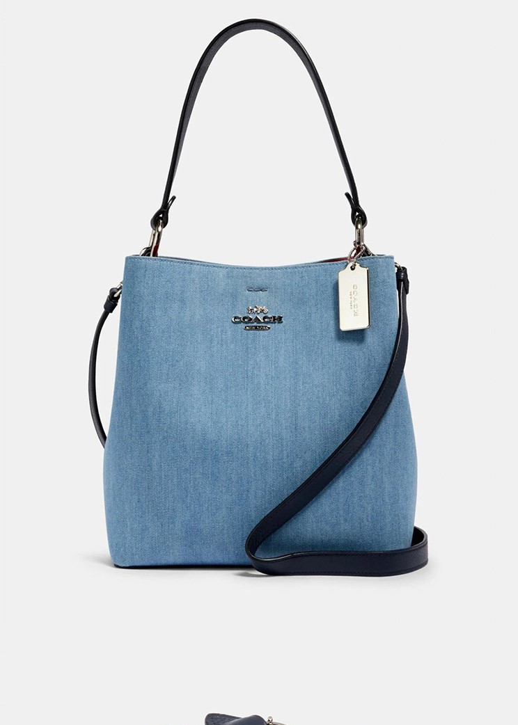 预售coach蔻驰小号水桶包双层中间带拉链单肩包手拎包斜挎包1011浅