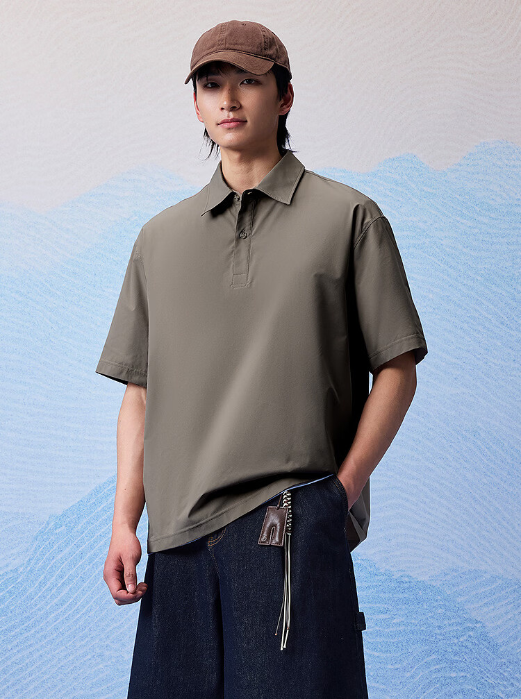 HLA Hailan Home Men's Short Sleeve Polo Shirt 26 Mountain Not High Series Sun Protection Summer Short Sleeve HNTPW2F183A 6
