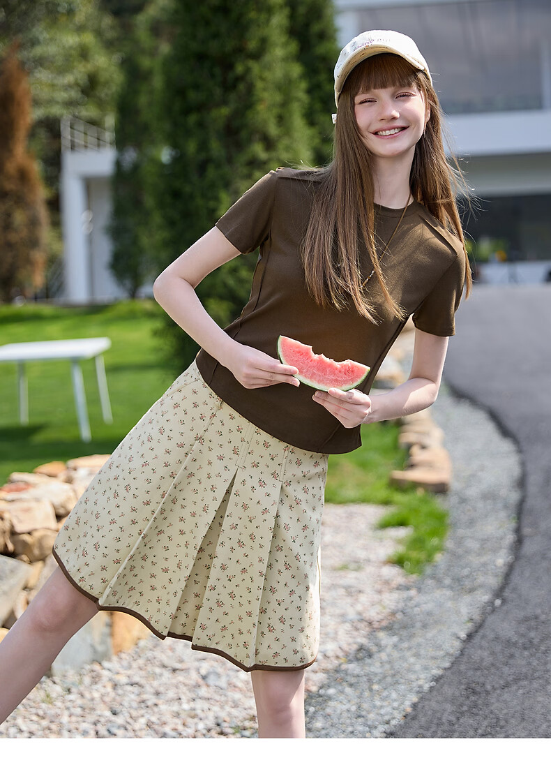 TonLion 2026 Summer New Slim Fit Women's Short Sleeve T-Shirt Stylish Unique Design Solid Color 12