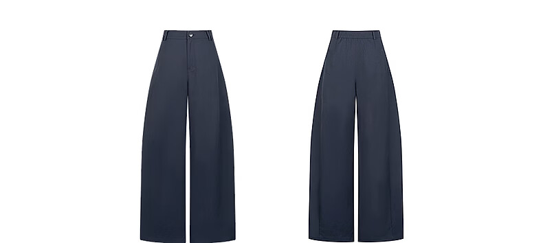 Yixiang Liying Curved Blade Casual Pants 2026 Summer New High Waist Slim Banana Pants Long Pants Navy Blue 165/66A/L 27