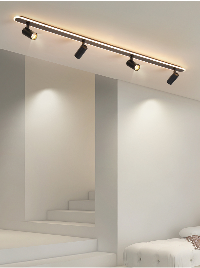 淑迹 明装射灯led轨道灯店铺商用服装店天花灯家用客厅长条灯具 1.