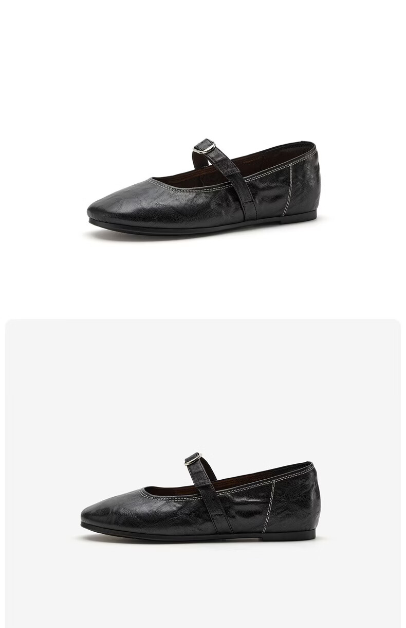 Bata Mary Jane Shoes Women 2026 Spring Retro French Style Single Strap Flats 1821DAQ6 Black Size 38 10