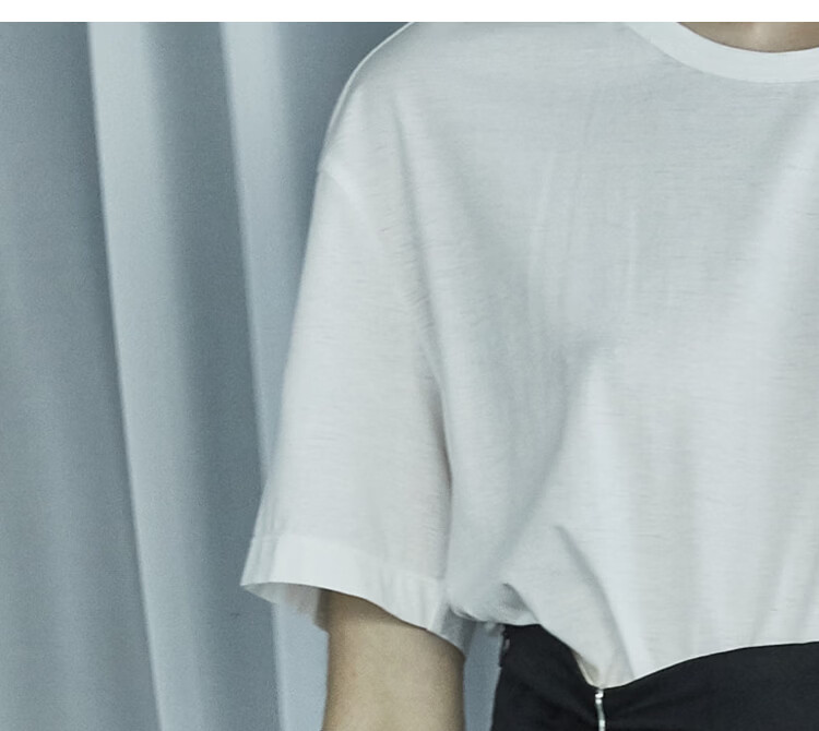 Rizhuo Original Design Women's 2026 Summer New Simple Short Sleeve Top with Waning Moon Flocking Print T-Shirt 20