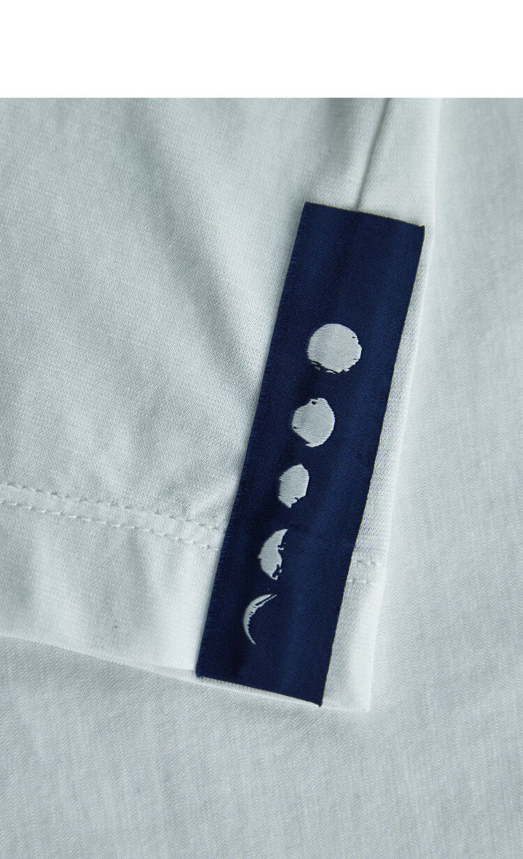 Rizhuo Original Design Women's 2026 Summer New Simple Short Sleeve Top with Waning Moon Flocking Print T-Shirt 7