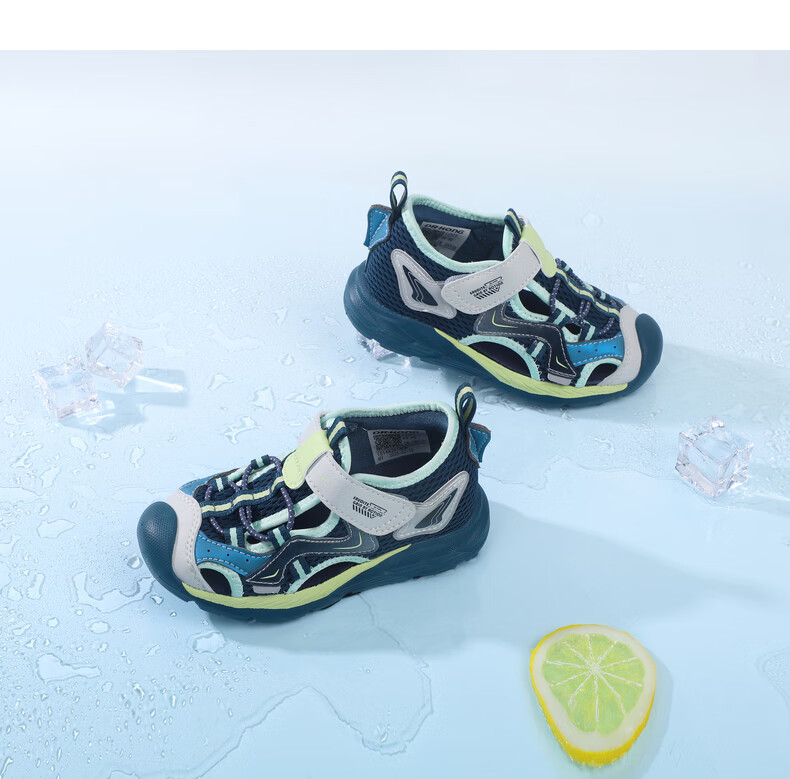 DR·KONG Jiang Doctor Toddler Walking Shoes Summer Boys Casual Breathable Closed-Toe Sandals Blue/Green Size 24 5