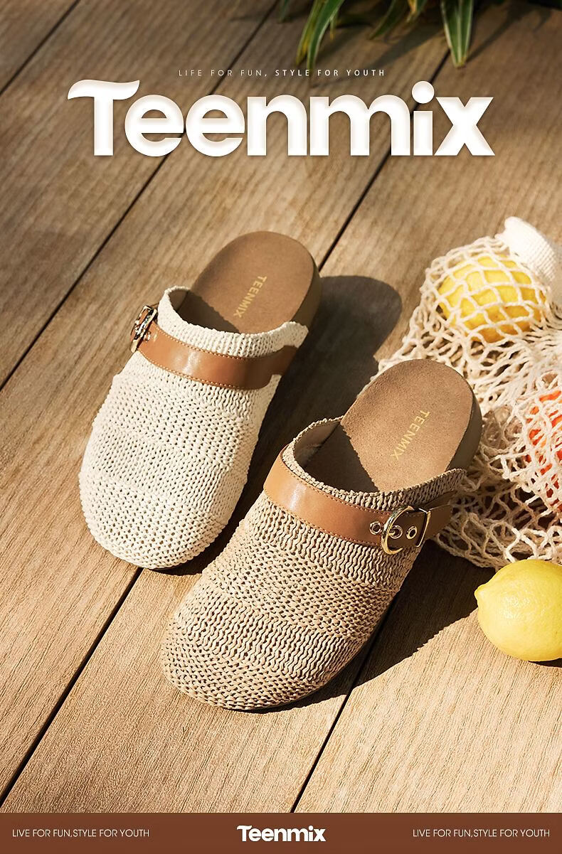 Tianmeiyi Vintage Woven Birkenstock Style Open-Toe Slip-On Women's Thick-Soled Sandals 2026 Summer New Arrival 2