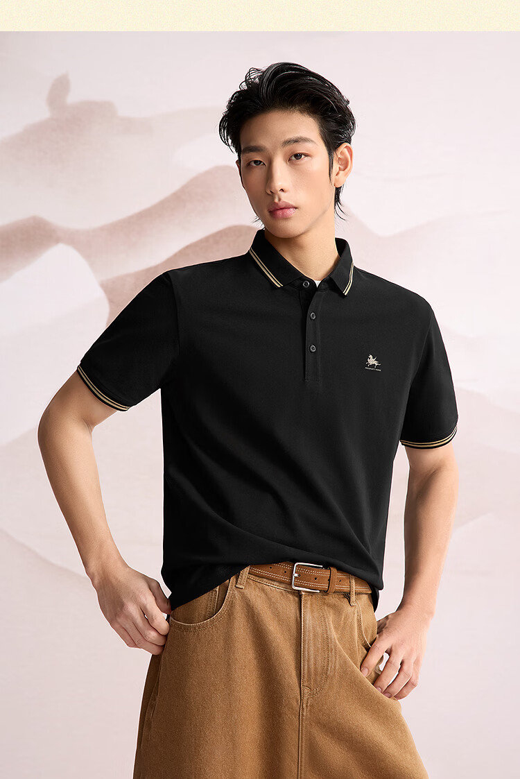 HLA Hailan Home Men's Polo Shirt 2026 New Year Dunhuang Cool Short Sleeve Summer 7
