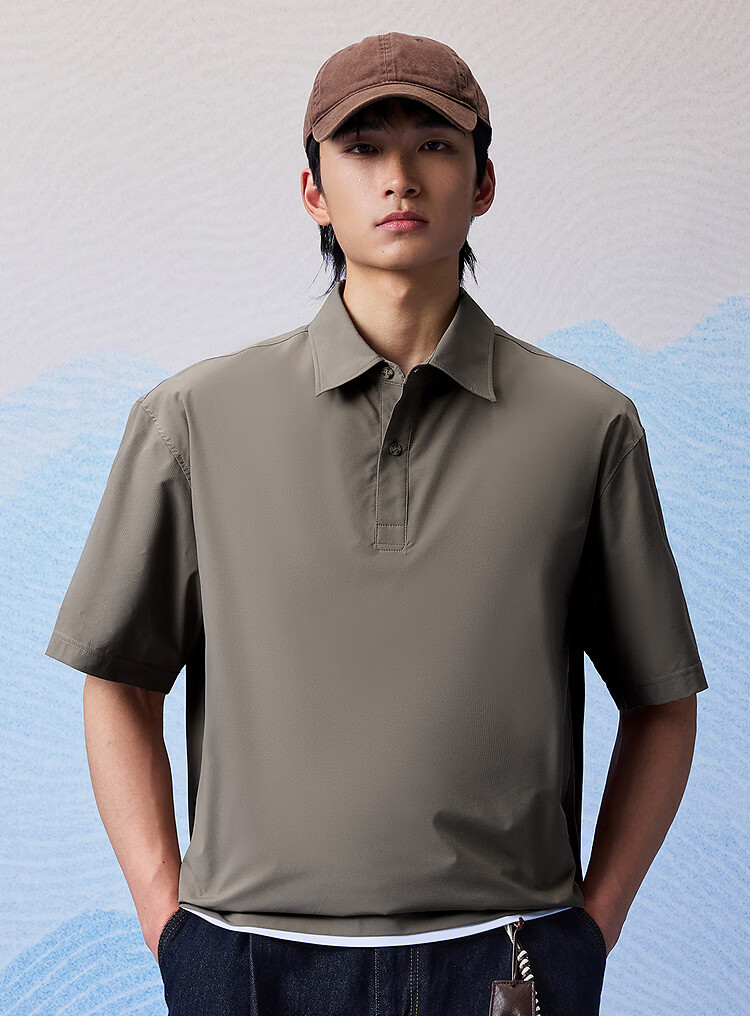 HLA Hailan Home Men's Short Sleeve Polo Shirt 26 Mountain Not High Series Sun Protection Summer Short Sleeve HNTPW2F183A 8
