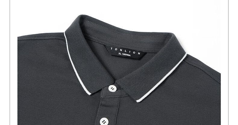 TonLion 2026 Summer New Men's Short Sleeve Polo Shirt Gray Sports Style Versatile Fashion Youth Top 21