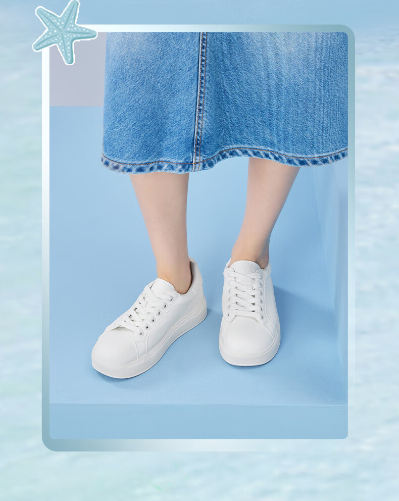 BASTO 26 Spring White Sneakers Elevated Thick Sole College Simple Casual Sports Outdoor Women's Shoes W6072AM6 Off-White Size 34 4