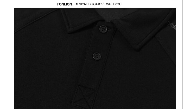 TonLion Men's Short Sleeve Polo Shirt 2026 Summer New Design Black Loose Fit Youth Versatile Top 20