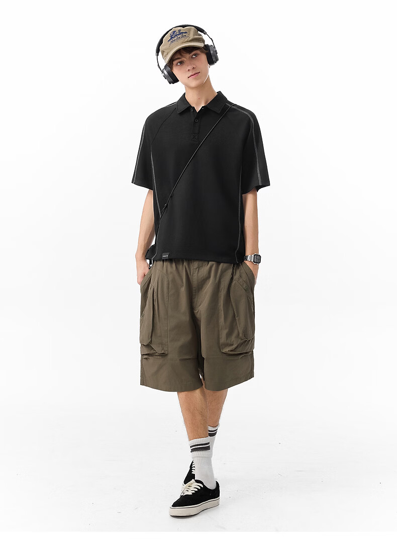 TonLion Men's Short Sleeve Polo Shirt 2026 Summer New Design Black Loose Fit Youth Versatile Top 10