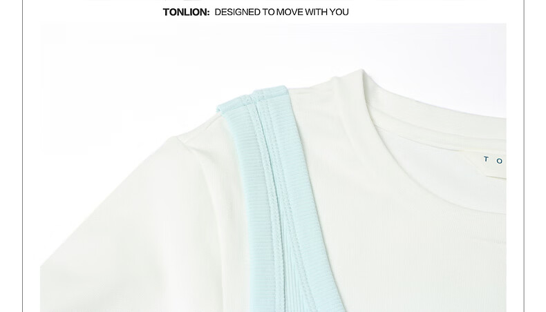 TonLion 2026 Summer New Women's Short Sleeve T-Shirt, Fake Two-Piece, Round Neck, Unique and Beautiful Design Top 13