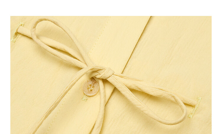 INMAN French Collar Drawstring Waist Sleeveless Shirt Yellow L Summer 2026 Women's New Slimming Sleeveless Top 11