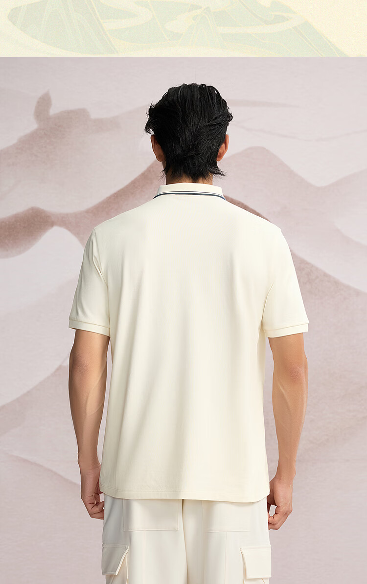 HLA Hailan Home Men's Polo Shirt 2026 New Year Dunhuang Series Cool Moisture-Wicking Embroidered Short Sleeve Summer Shirt 7