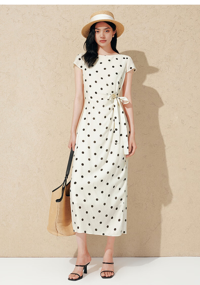 Peacebird Women's Dress [Polka Dot Muse] Long Sleeveless Beach Vacation Dress White L 24