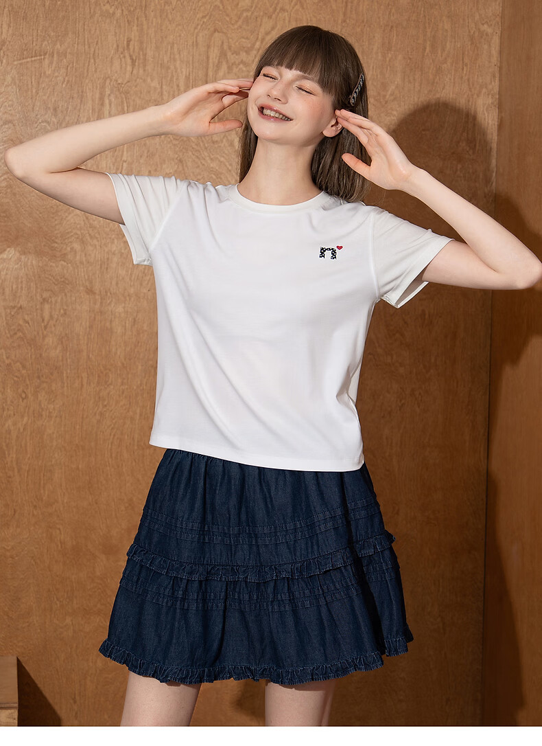 TonLion 2026 Summer New Women's Short Sleeve T-Shirt Casual White Shoulder Design Unique Style 11