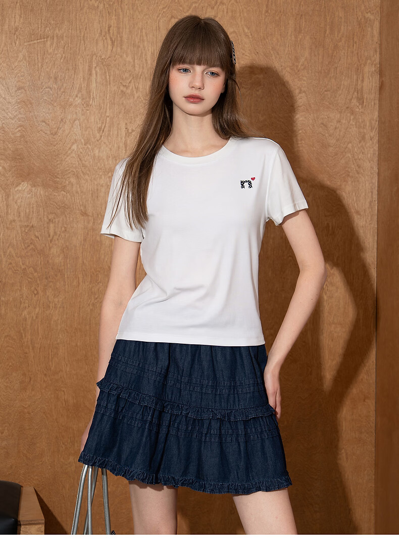 TonLion 2026 Summer New Women's Short Sleeve T-Shirt Casual White Shoulder Design Unique Style 7