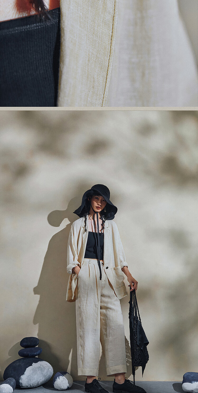 Rizhuo Original Design Women's 2026 Summer New High-End Lightweight Casual Commuter Linen Blazer Jacket 14