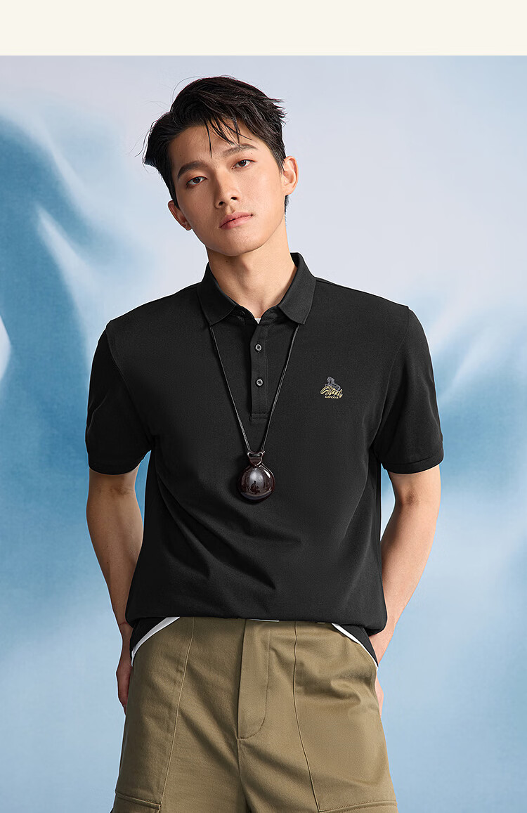 HLA Hailan Home Men's Short Sleeve Polo Shirt 26 Year of the Horse New Year Series Cool and Breathable Summer Short Sleeve 11