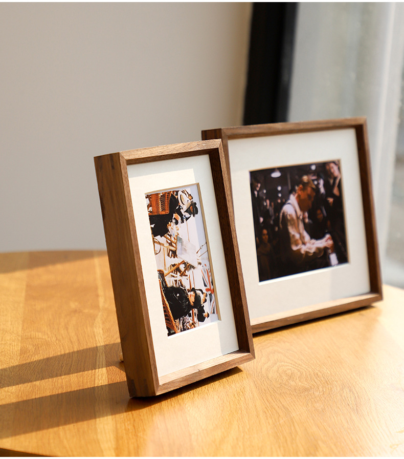 2022新款黑胡桃实木书法画框双面透明标本字画框亚克力相框装裱书画框