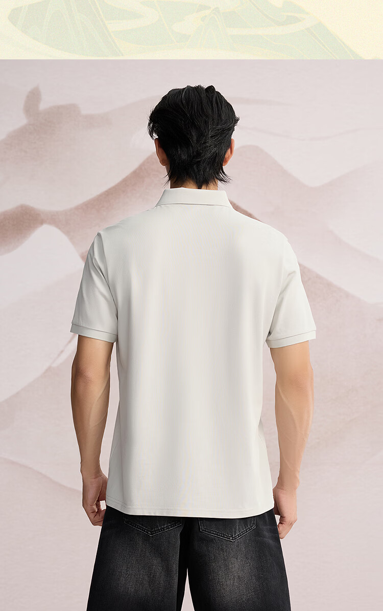HLA Hailan Home Men's Polo Shirt 2026 New Year Dunhuang Series Cooling Moisture-Wicking Heat-Shielding Short Sleeve Summer Shirt 6