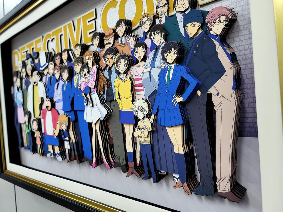 柯南全家福 名侦探柯南系列柯南合影3d立体画装饰画 乐点出品,必属